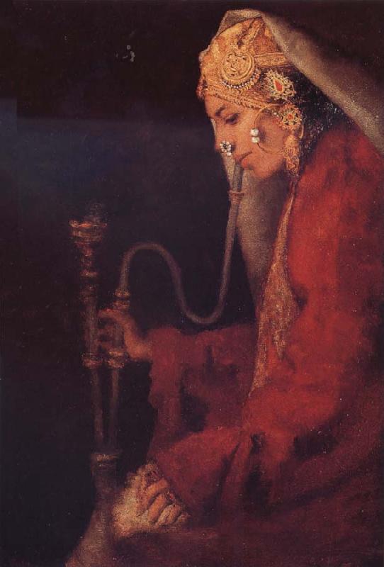 Mortimer Menpes A Kashmiri Nautch Girl with a Hookah France oil painting art